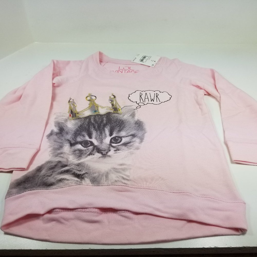 Kitty pullover french terry sweater with glitter